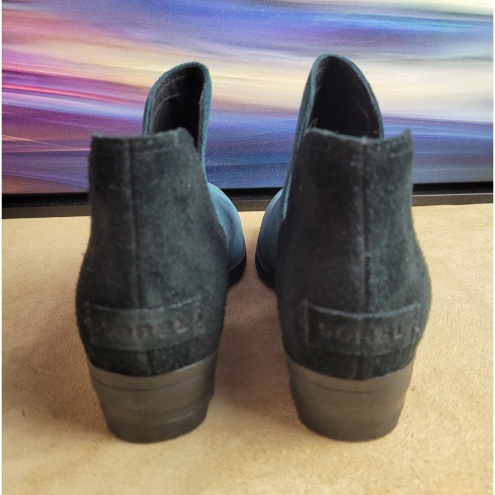 SOREL Lolla Bootie, Shoes Blue Leather, Style 1921831375 Sz 6, Rustic, Boho, Y2K - Picture 4 of 7